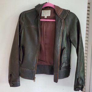 vintage Old Navy dark brown leather jacket